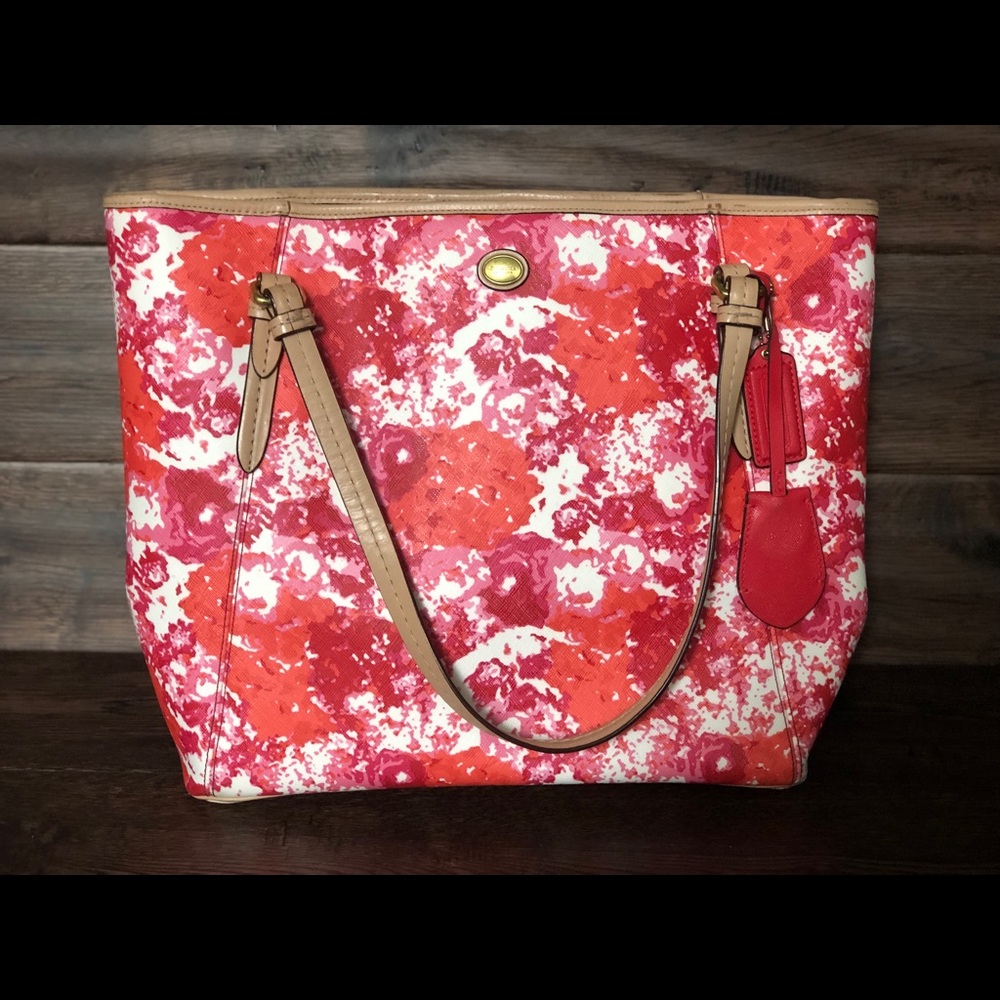 Pink coach over the shoulder purse
